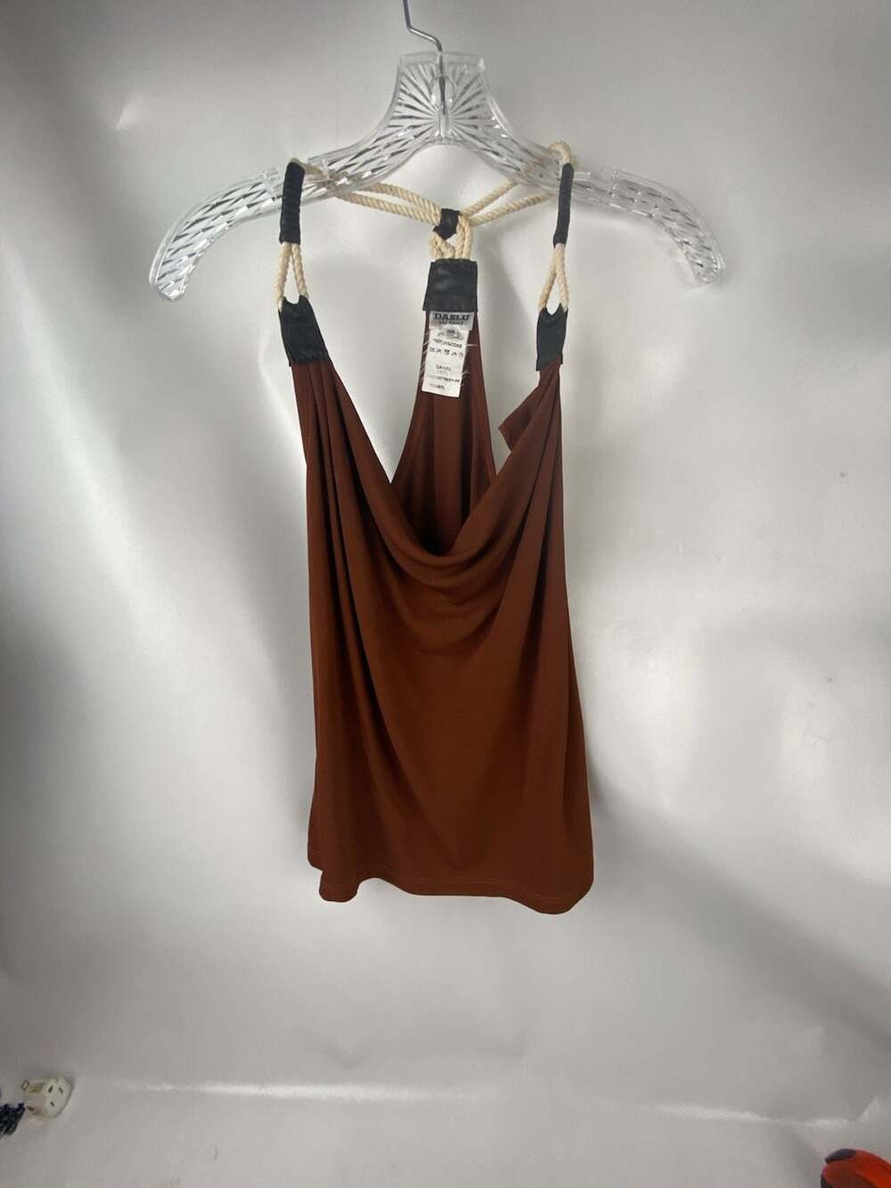 Daslu São Paulo Rope Halter 100% Viscose Brown Tank Top